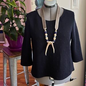 W5 Tunic top with back zip, bell sleeves, size L NWT